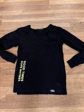 Electric Family Women's Black Graphic Long Sleeve Shirt - Size S
 b44